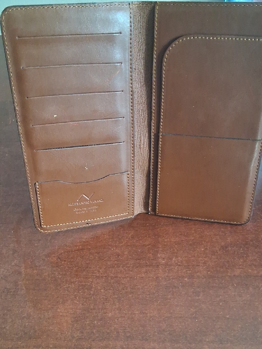 Alessandro Venanzi Brown Leather Travel Wallet